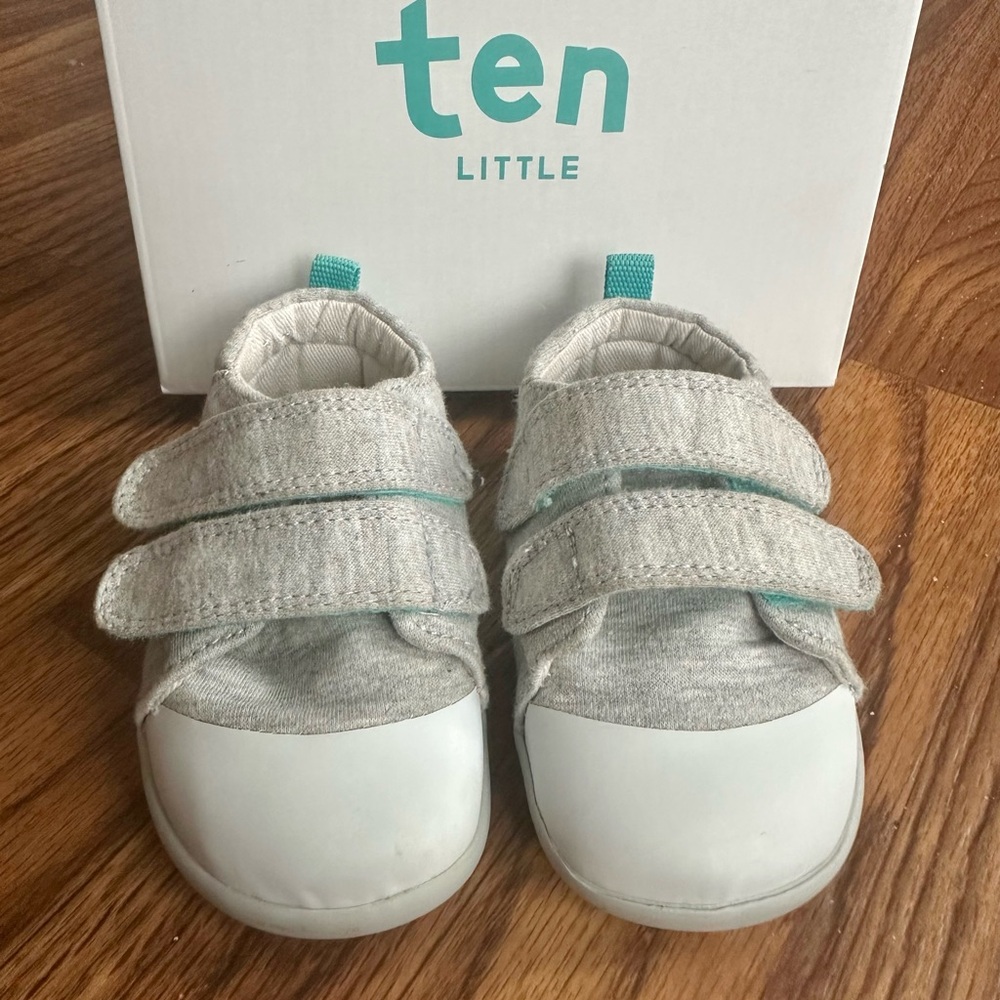 Gray and White First Walkers Baby Shoes by Ten Little -
Like new